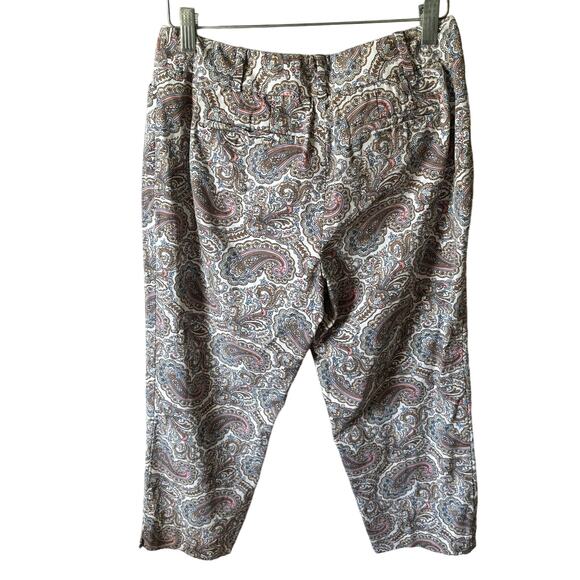 Talbots The Perfect Crop Paisley Pattern Ankle Length Pants Women's Petite 4P - Picture 6 of 10
